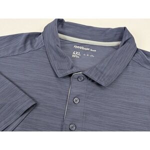 Reebok Performance Golf Polo Shirt Mens 4XL Big Tall Blue‎ Brush Stretch